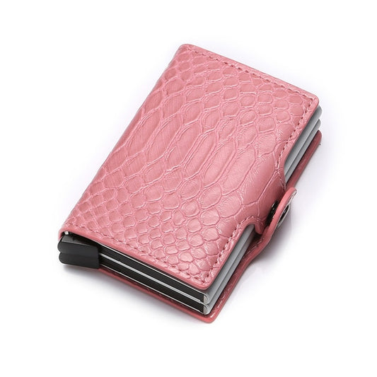Red Rfid Women Wallet Ladies Money Bag Mini Purse Aluminium Pink Slim Card Leather Wallet Female Small Wallet Thin Valet portfel